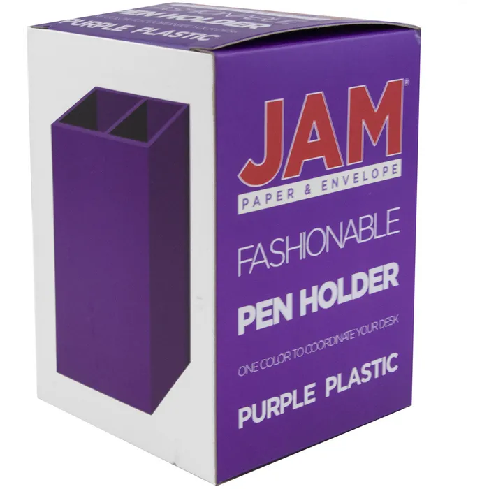 JAM purple plastic pen holder