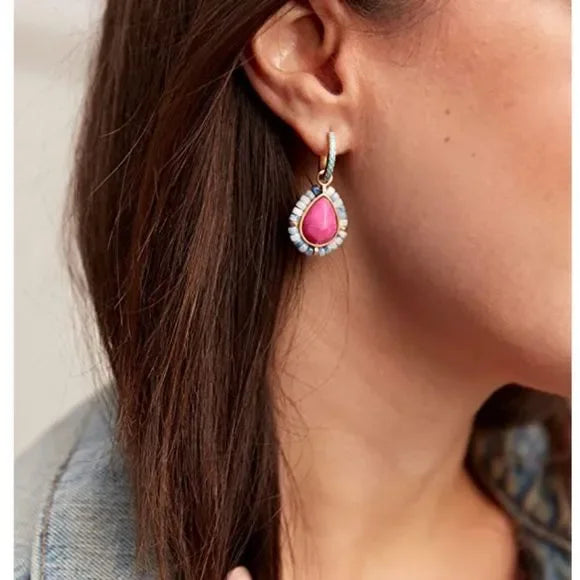 Stella & Dot  drop earring set pink
