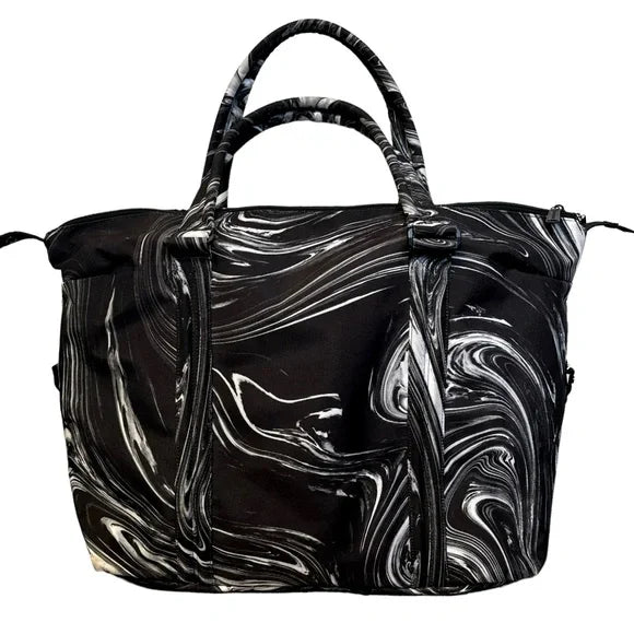 Hershel Strand Duffle/Tote 'Black Paint Pour' Pattern