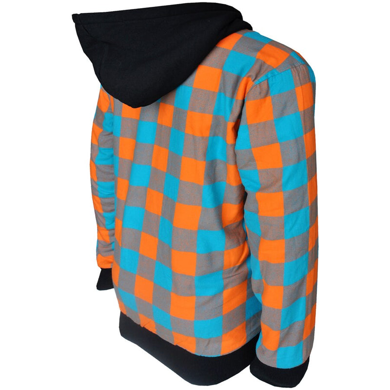 FOCO Men's Aqua/Orange Miami Dolphins Large Check Flannel Sherpa Quarter-Zip (2XL)