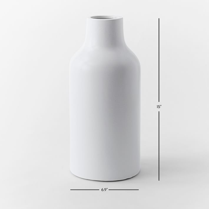 West Elm Pure White Ceramic Vase