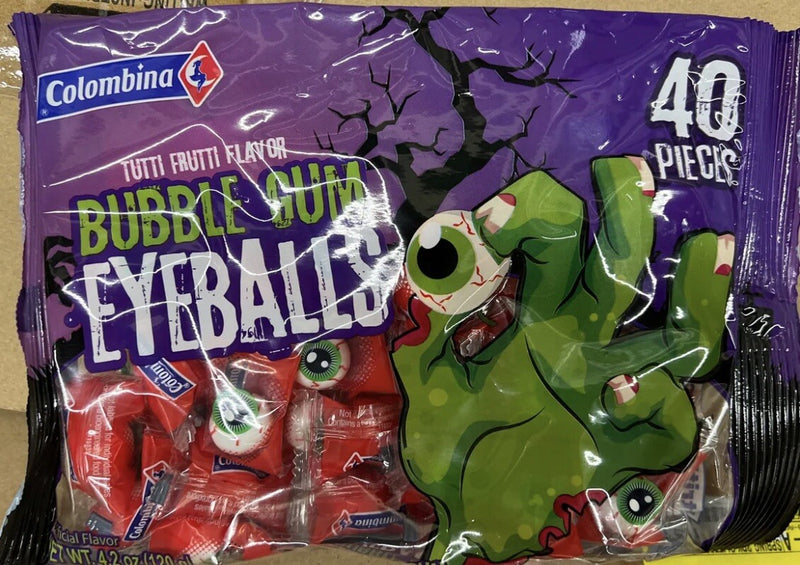 Bubble Gum Eyeballs Tutti Fruitti Flavor 40 Pieces