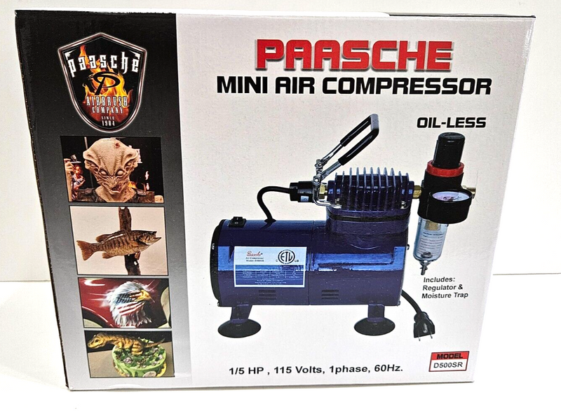 PAASCHE D500SR 1/5 HP MINI AIR COMPRESSOR FOR AIRBRUSH