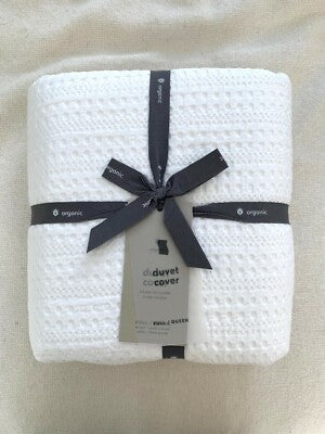 West Elm Organic Textured Waffle shams White 2pc
