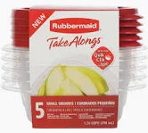 Rubbermaid TakeAlongs Food Storage Containers, Set of 5, 298ml / 1.26 cup