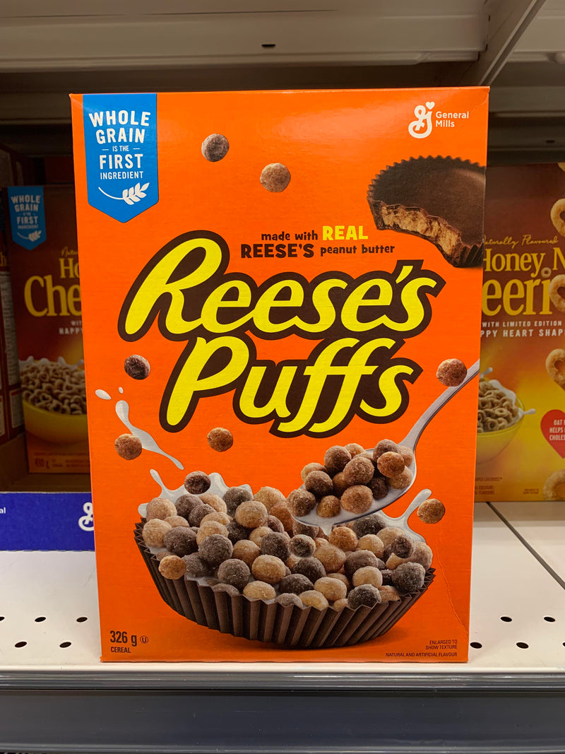 Reese's Puffs Breakfast Cereal, Peanut Butter Chocolate, Whole Grains, 326 g