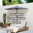 Henryka Half Umbrella - 9-ft - Black - pick up only
