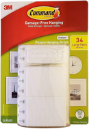 3M Command Picture Hanging Strips 15lb-7kg - 34 large pairs