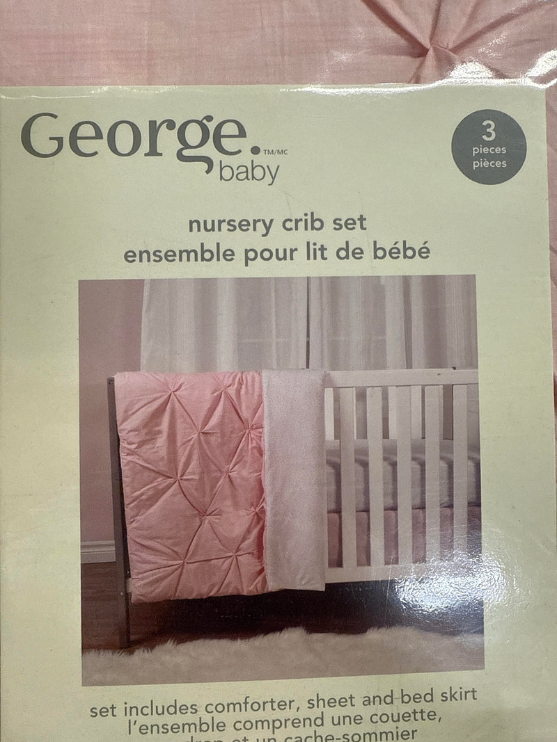 Nursery Crib set--3 pc --Pink
