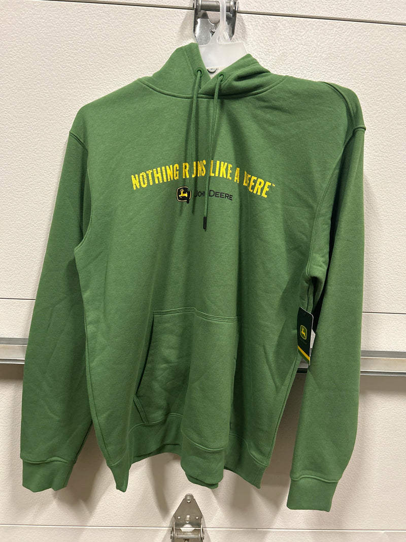 John Deere black fleece hooded sweatshirt--Green--Assorted sizes