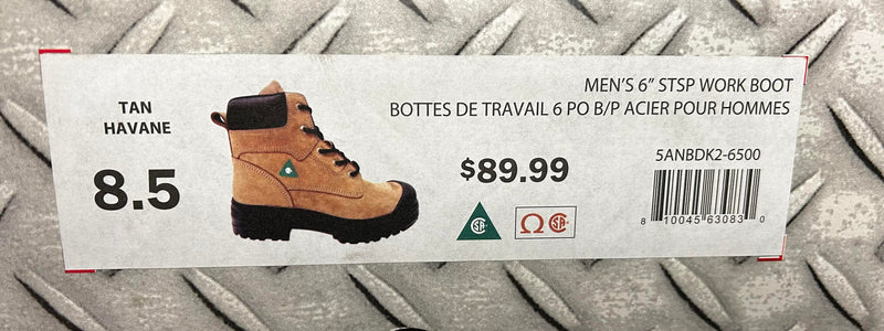 Aggressor Men's Steel Toe Steel Plate-8 Inch Work Boots--size 8.5