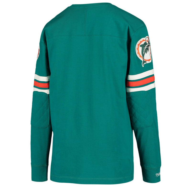 Mitchell & Ness Aqua Miami Dolphins Long Sleeve T-Shirt (2XL)