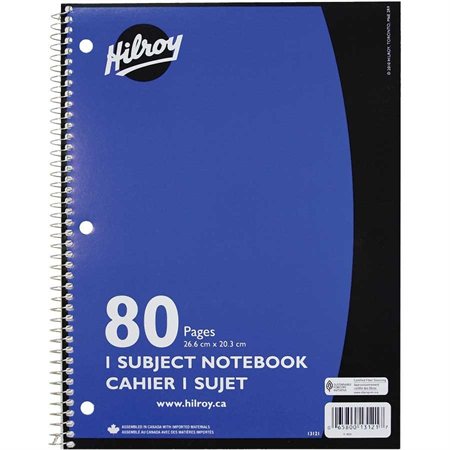 Spiral Notebook Ruled, 1 subject., 80 pages