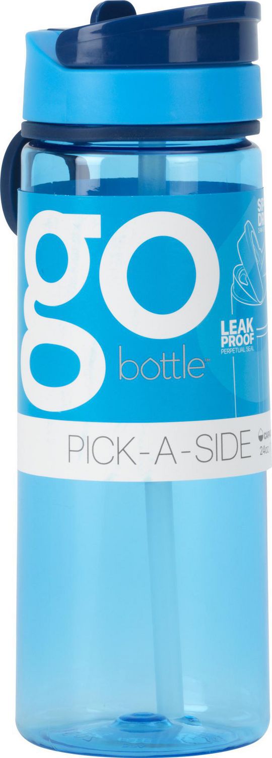 Drink Bottle -  Pick a side 2 lids in 1  -  24 oz