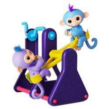 WowWee Fingerlings Playset – See-Saw with 2 Baby Monkey Toys