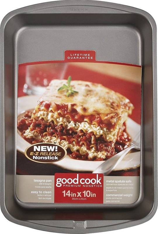 Goodcook Lasagna and Roast Baking Pan, Steel, Gray,