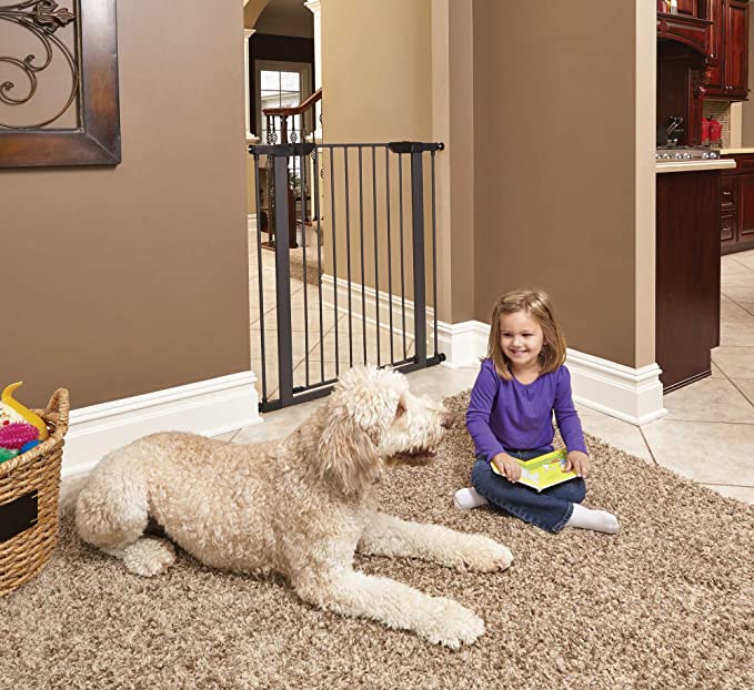MidWest 39" High Walk-thru Steel Pet Gate, 29" - 38" Wide in Textured Graphite - Pick up only