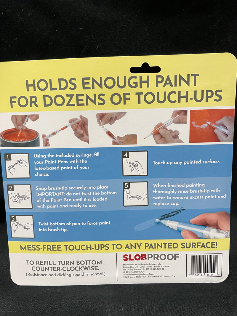 Slob proof paint touch up pen