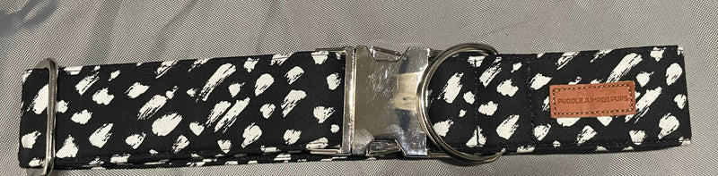 Puddle jumper Dog abstract black polka dot collar 1.5” thick approx 10”