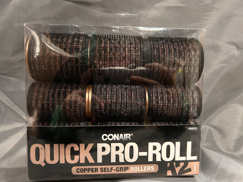 Conair quick pro-roll copper self grip rollers 12 pack