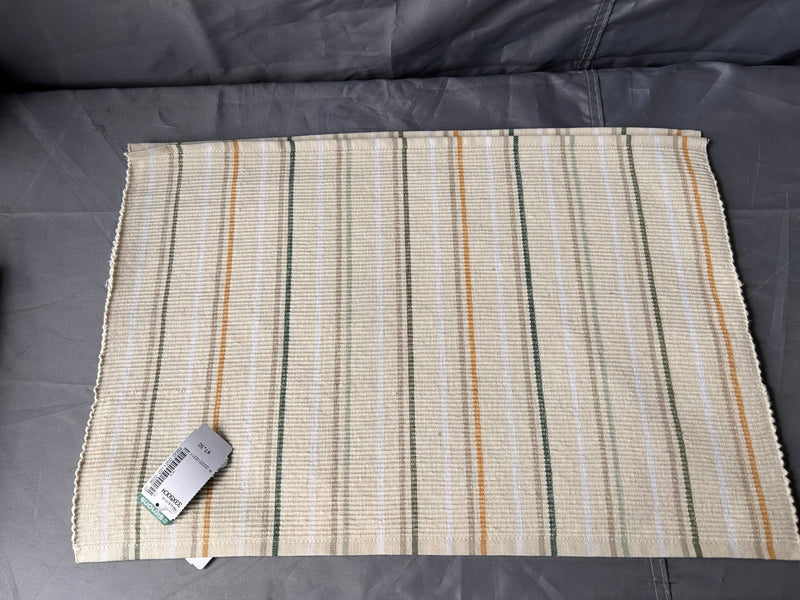 Simons Maison placemat - set of 2  - beige w green stripe, white , gold