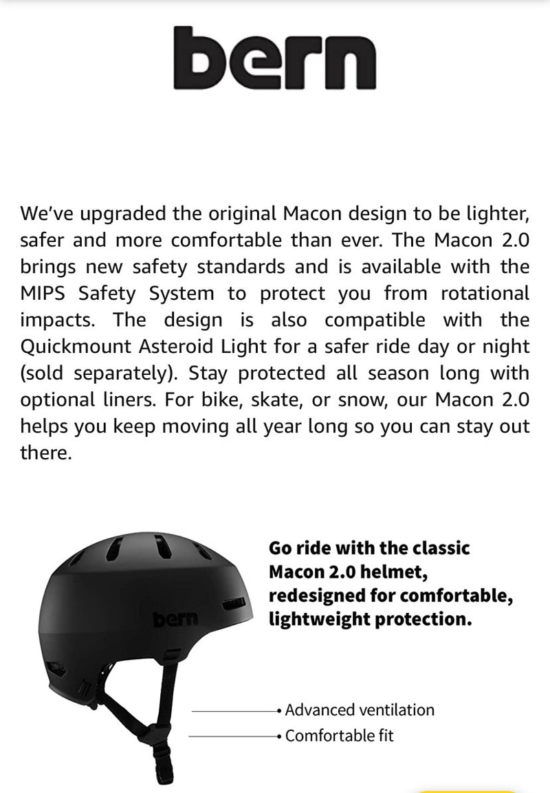 Bern Macon thin shell helmet —size large / color- neon yellow