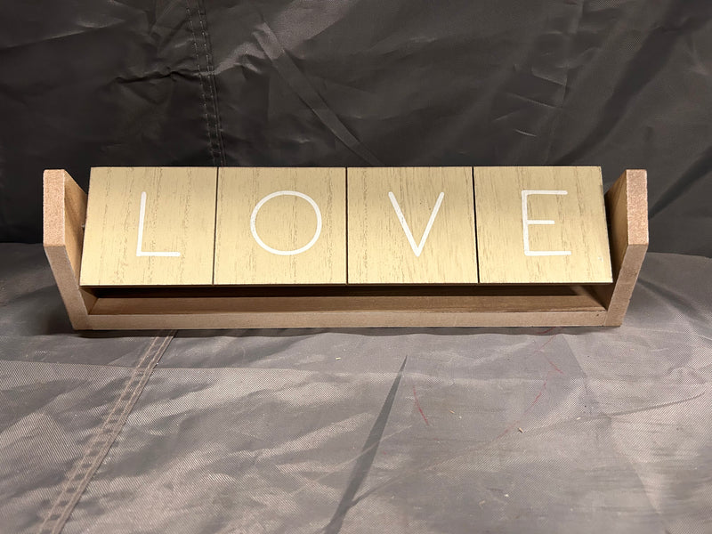 Love/grow flip sign approx 14” long
