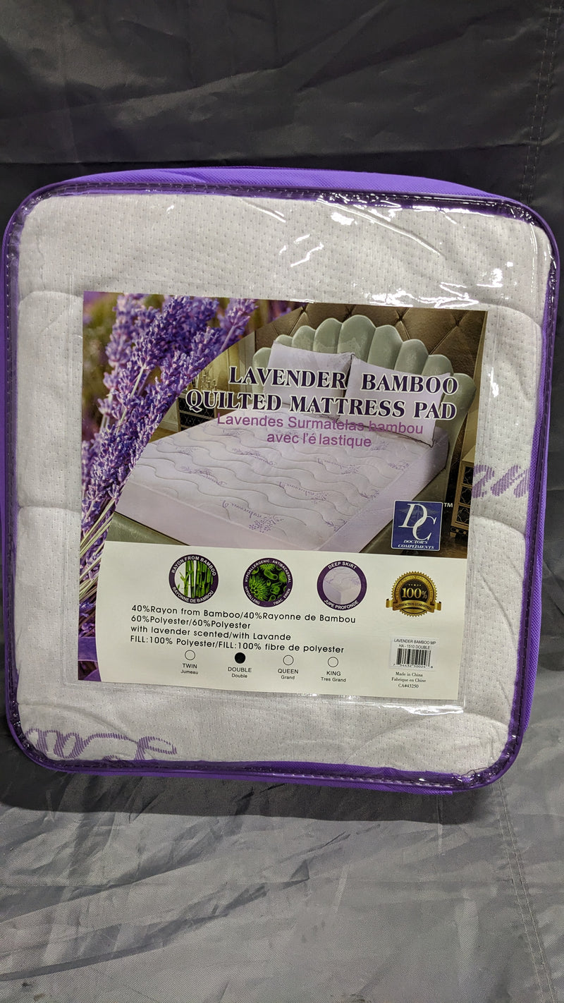 Lavender Bamboo Quilted Mattress Pad