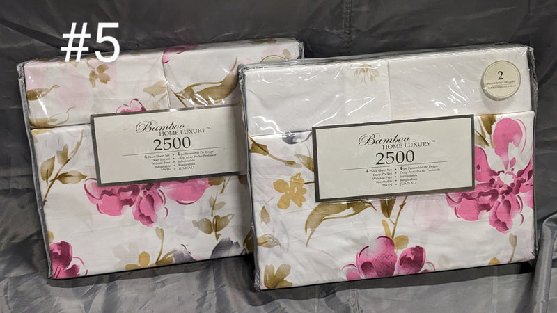 Bamboo Home Luxury 2500 Twin Sheets - 4pc - pick your pattern