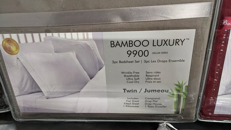 Bamboo Luxury Bedsheet Set 9900 - 3pc twin set - Pick your color