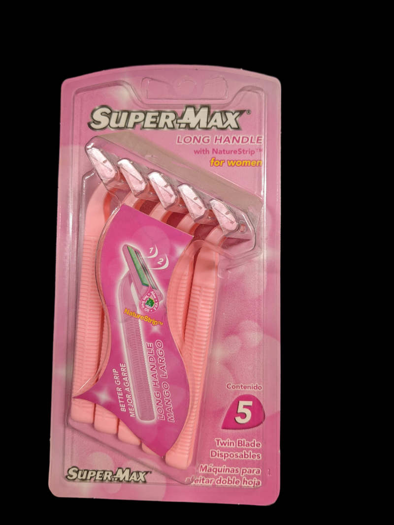 Supermax Lady Razor Razors - Supermax Long Handled 5 pack - mens or ladies