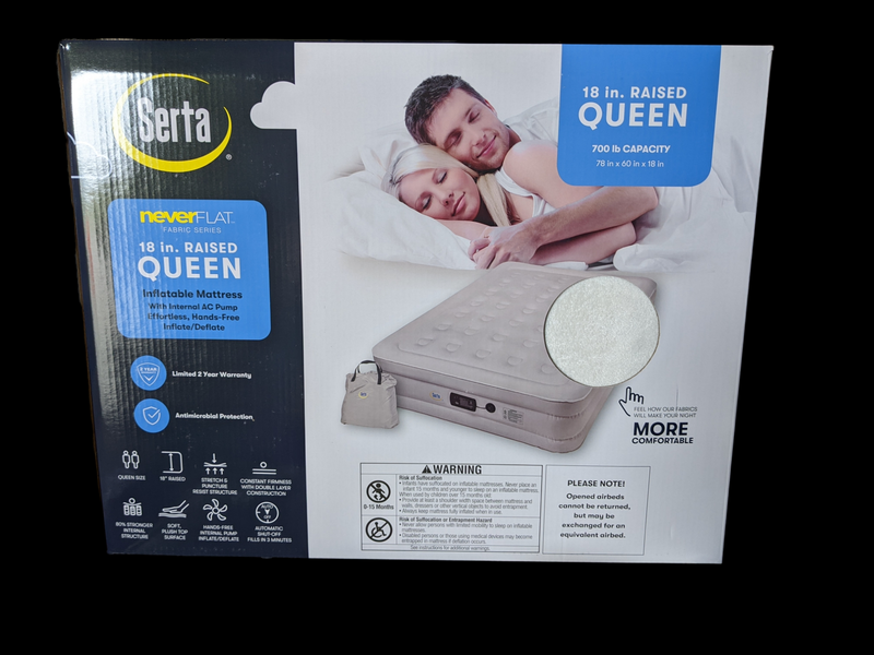 Serta Raised Queen Bed with Never Flat Pump
