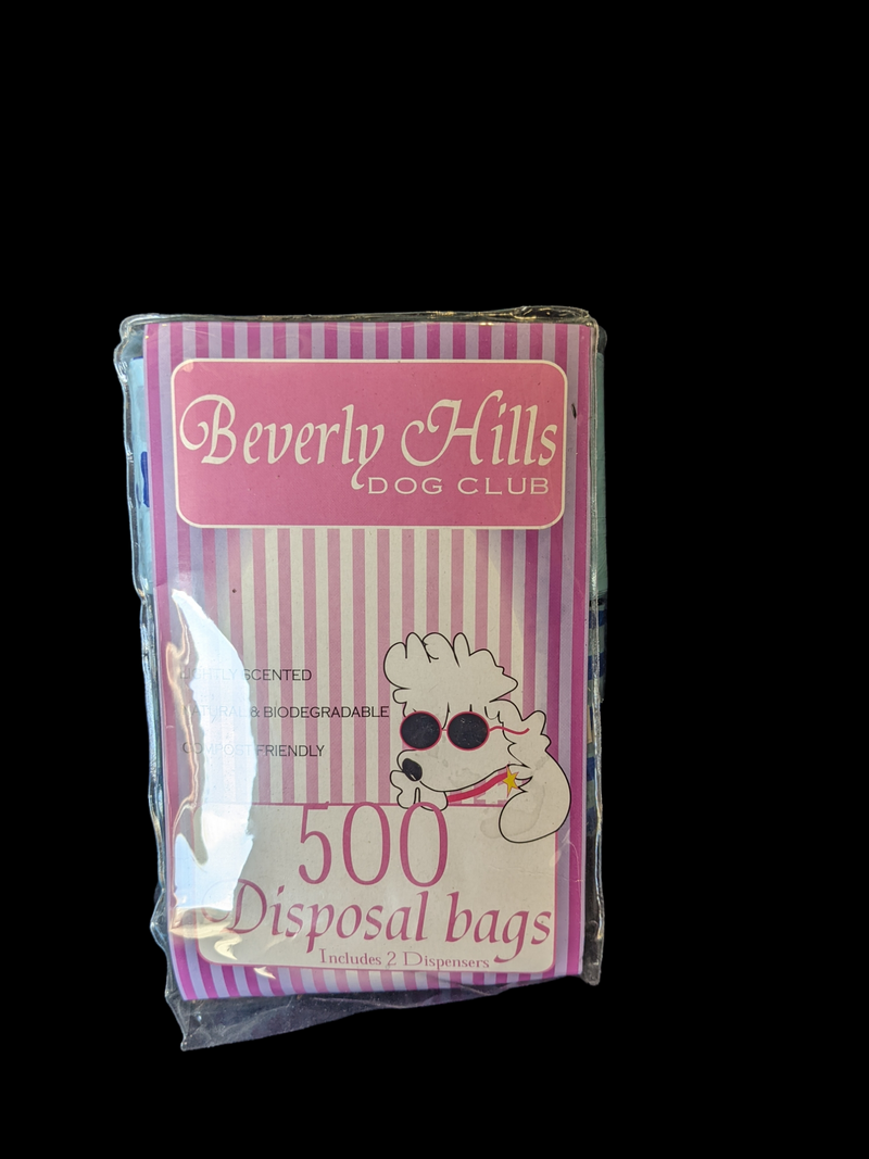 Beverly Hills Dog Waste Bags - 500 bags and 2 holders