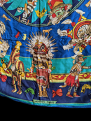 KACHINAS HERMES SCARF BY KERMIT OLIVER 90 CM SILK TWILL - BLUE  - L2
