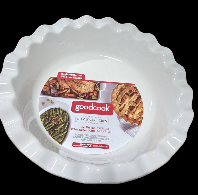 Goodcook Ceramic Pie Dish, 9 x 9 x 1.9IN