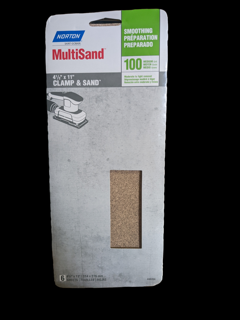 NORTON 48354 Aluminum OX Sandpaper 6 pack