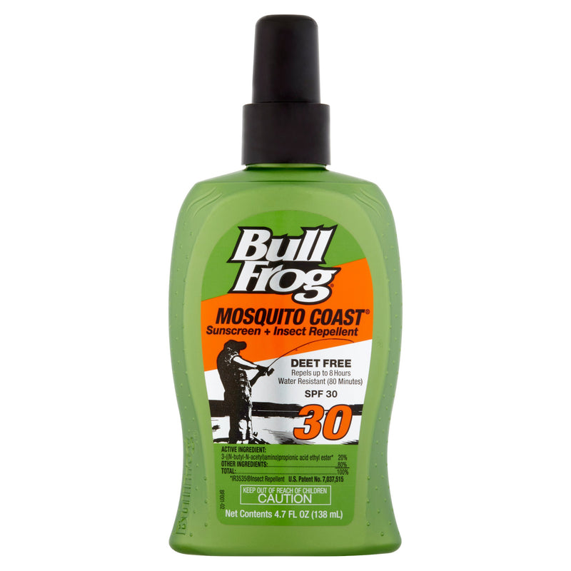 Bull Frog Mosquito Coast Sunscreen Insect Repellent Pump bug Spray - SPF 30 - 4.7 oz