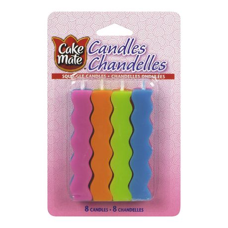 2 packs of 8 - Cake Mate Squiggle Candles Pack of 8 - 2guysonline.ca