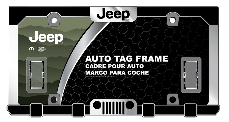 Jeep License Plate Frame Chrome/Black