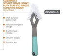 Casabella Smart Scrub Heavy Duty Tile and Grout Cleaning Brush, Grey/Turquoise