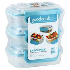 Goodcook Food Storage Containers, Snack Pack, 3 Pack