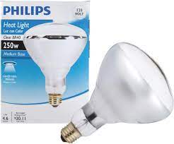 4 x Phillips 416743 Heat Lamp 250-Watt BR40 Clear Flood Light Bulb