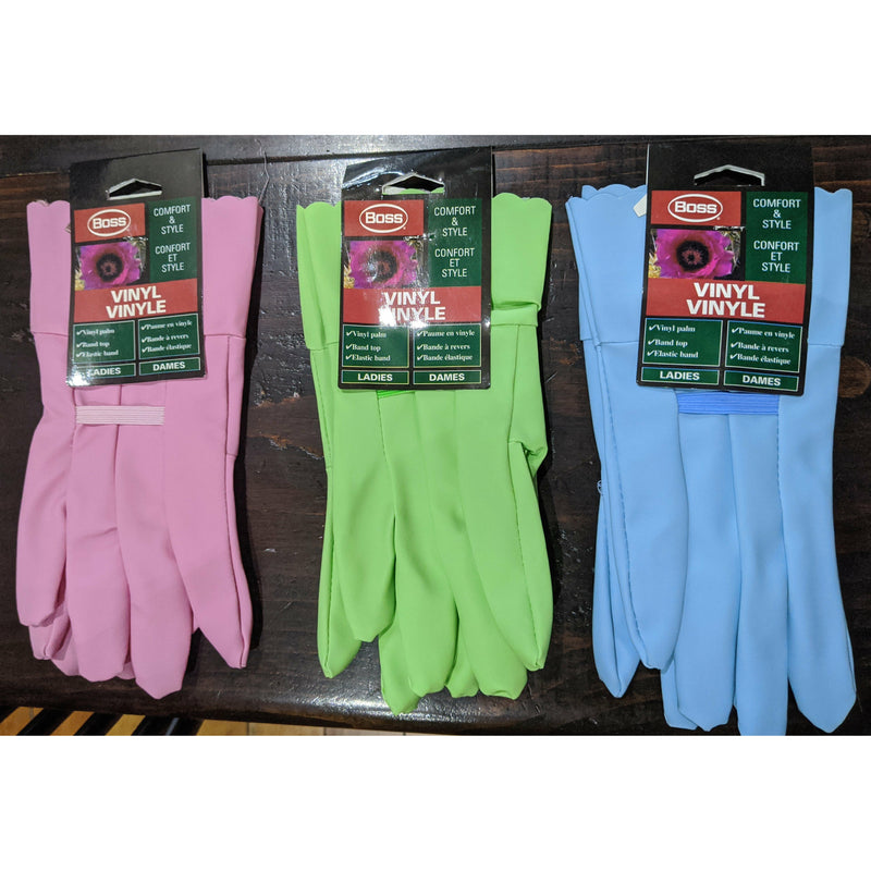 Vinyl Garden Gloves assorted color - Great quality - 2guysonline.ca