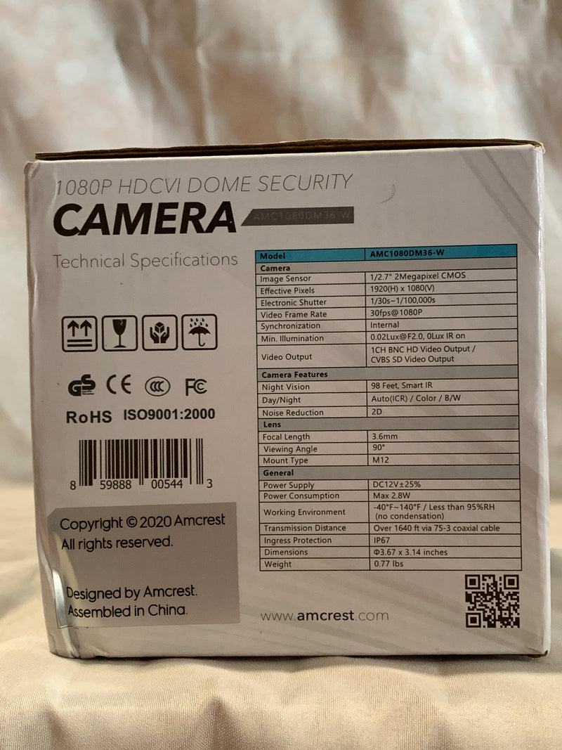 Amcrest - 1080P HDCVI Dome Security Camera