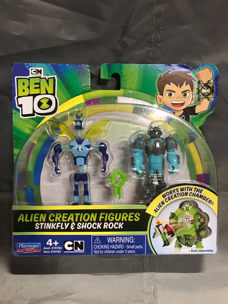 Ben 10 alien creation figures. Stinkfly and shock rock.