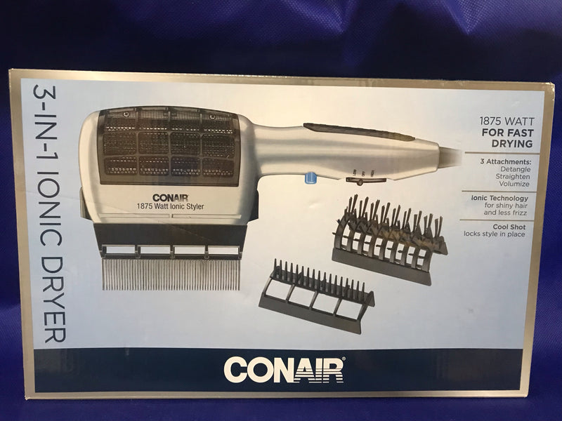 Conair 3-in-1 ionic dryer for fast drying