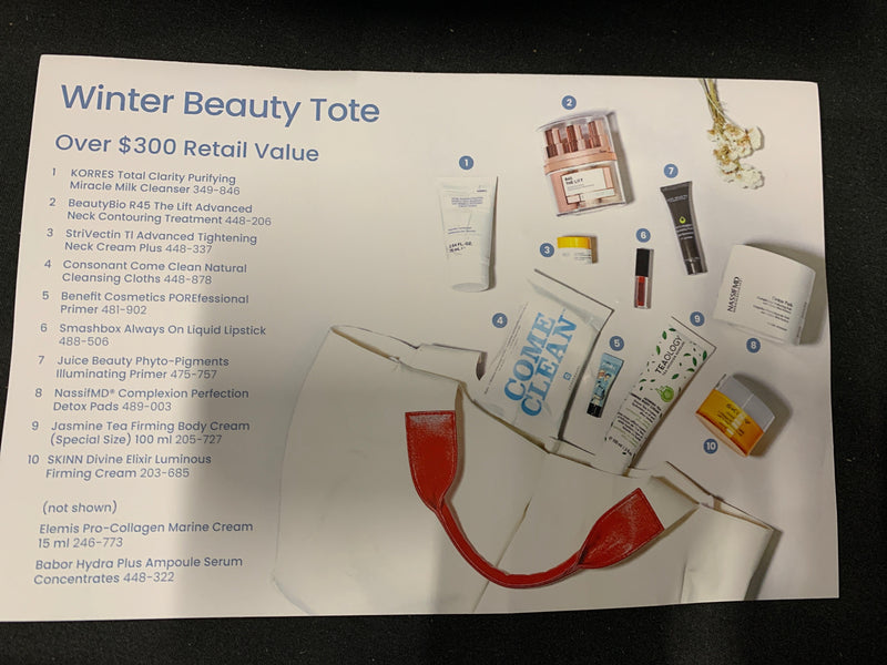 Winter beauty tote 11 pc set — retail over $300.00