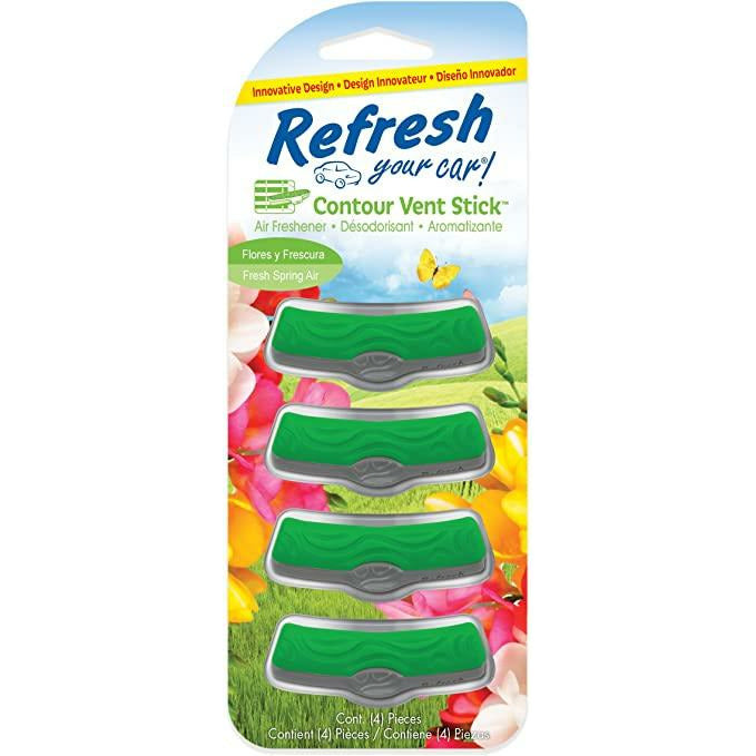 Refresh Your Car!  Contour Vent Sticks, 4 Per Pack, Fresh Spring Air