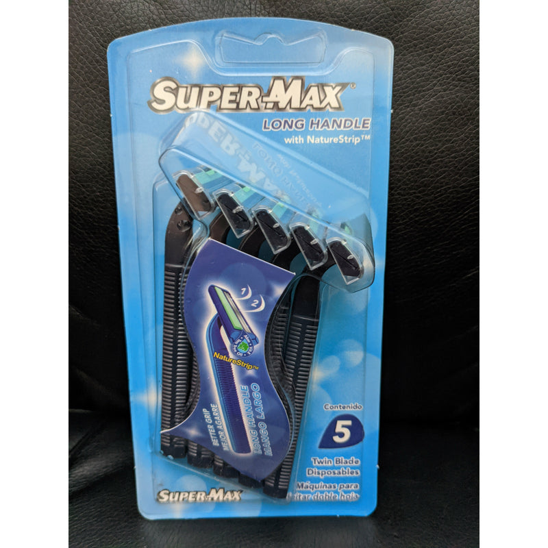 Men's Razors - Supermax Long Handled 5 pack - 2guysonline.ca